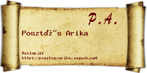 Posztós Arika névjegykártya